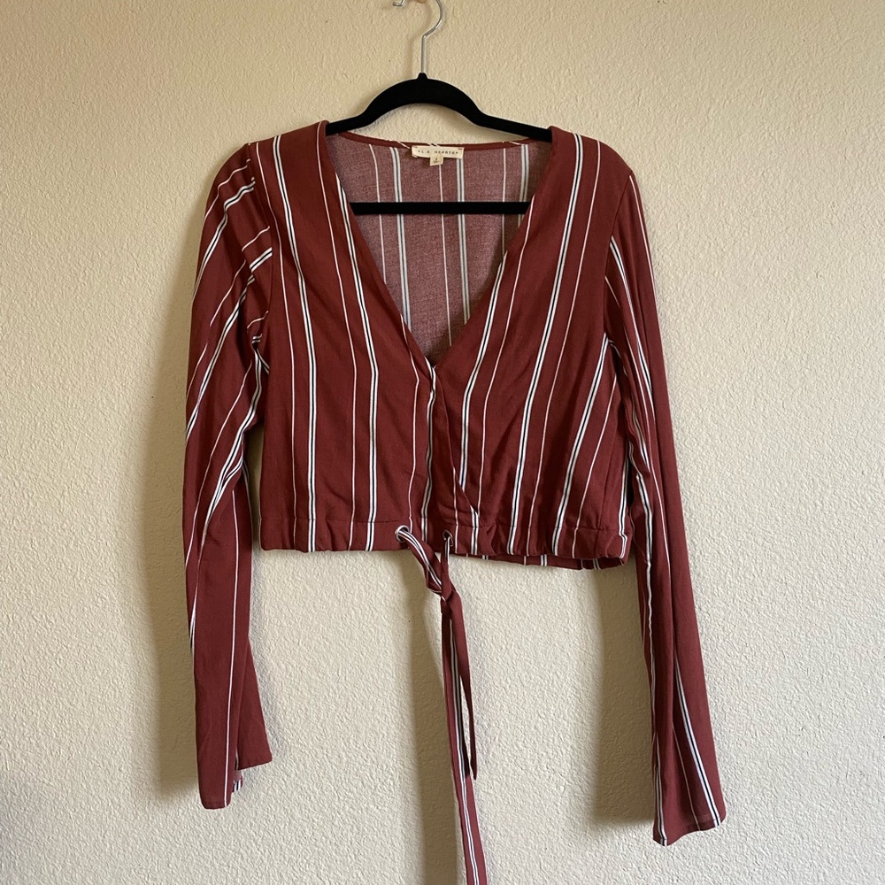 Striped long sleeve blouse